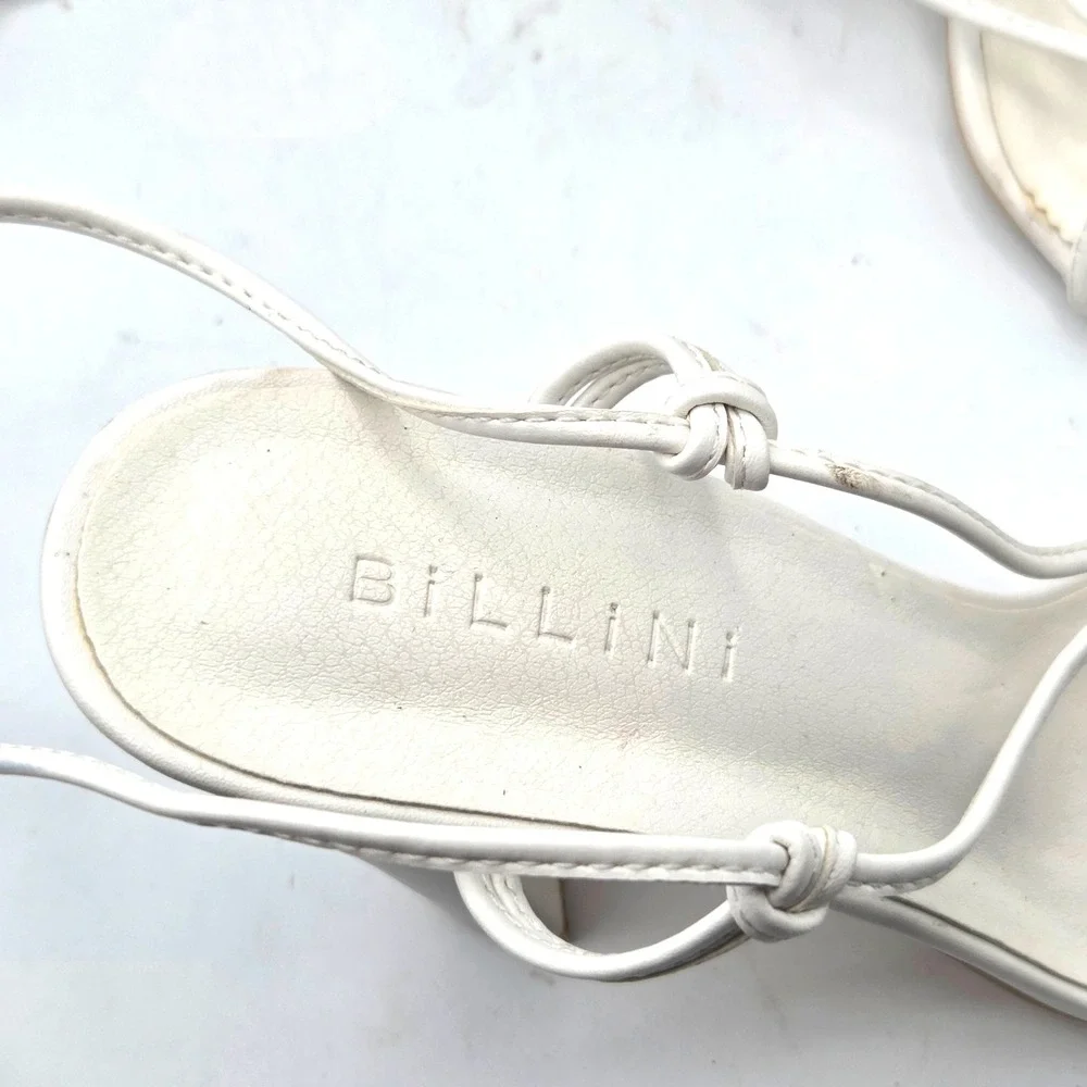 Billini High Heel Strappy Lace‎ Up Sandals  Women's Size 8 White